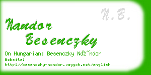 nandor besenczky business card